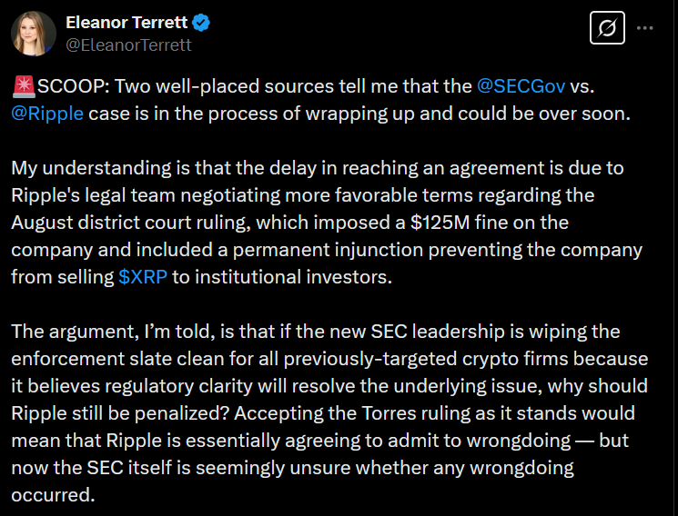 SEC Drops Lawsuit Against Ripple, XRP Price Surges: What’s Next? Eleanor Terrett on ripple xrp SEC case